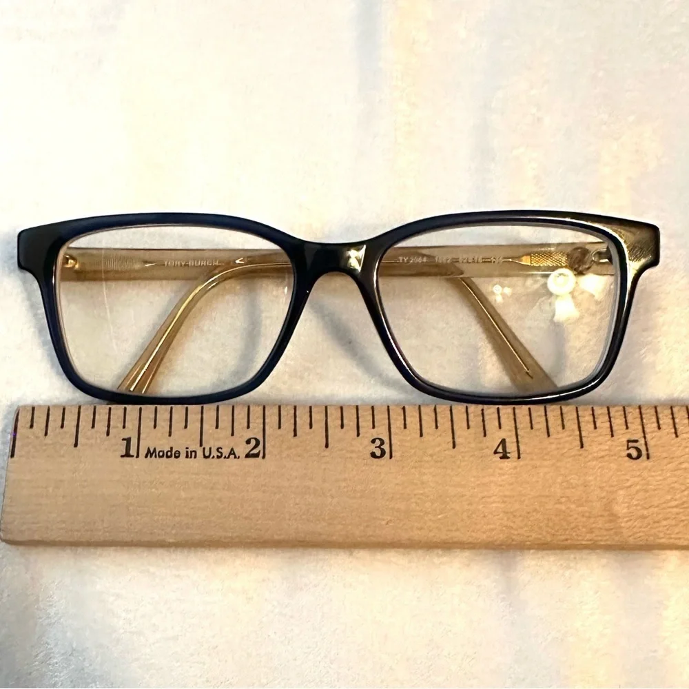 Tory Burch TY2064 1562 Women's Black & Amber Rectangle Eyeglass Frames 52-16-135